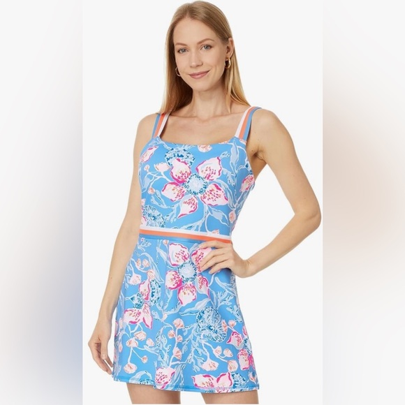 Lilly Pulitzer THE DEIDRA DRESS IN UPF 50+ IN BAHAMIAN RHAPSODY, size XXS - Picture 5 of 17